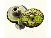 Buttons denim stainless "Flower" 17 mm, color antique, 10 pcs