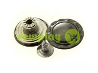 Buttons denim stainless "Crown" 17 mm, color black nickel, 10 pcs