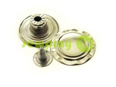 Buttons denim stainless "Crown" 17 mm, color nickel, 10 pcs sku 2031