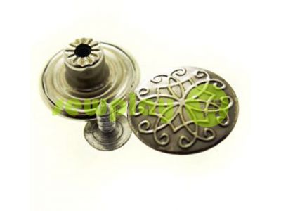 Buttons denim stainless "Weave" 17 mm, color black nickel, 10 pcs sku 2032