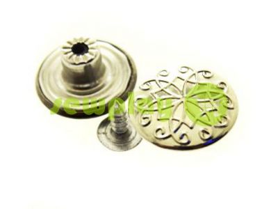 Buttons denim stainless "Weave" 17 mm, color nickel, 10 pcs sku 2033