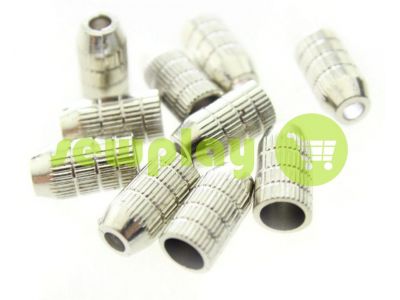 Tip fluted plastiс nickel 14 mm* 8 mm, cord d= 4 mm, 10 pcs sku 887