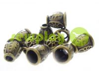 Tip "bell patern" plastiс antique 12 mm* 13 mm, cord d= 5 mm, 10 pcs sku 888