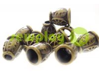 Tip "bell patern" plastiс antique 12 mm* 13 mm, cord d= 5 mm, 10 pcs sku 888