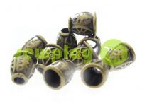 Tip "bell patern" plastiс antique 12 mm* 13 mm, cord d= 5 mm, 10 pcs sku 888