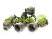 Tip "bell patern" plastiс antique 12 mm* 13 mm, cord d= 5 mm, 10 pcs sku 888