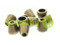 Tip "bell" plastiс antique 12 mm* 12 mm, cord d= 5 mm, 10 pcs