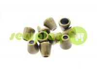 Tip "bell" plastiс antique 10 mm* 10 mm, cord d= 4 mm, 10 pcs