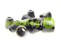 Tip "bell" plastiс black nickel 10 mm* 10 mm, cord d= 4 mm, 10 pcs sku 892