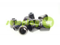 Tip "bell" plastiс black nickel 12 mm* 12 mm, cord d= 5 mm, 10 pcs