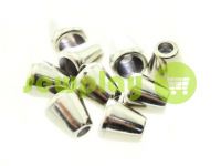 Tip "bell" plastiс nickel 10 mm* 10 mm, cord d= 4 mm, 10 pcs