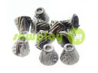 Tip "bell point" plastiс black nickel 10 mm* 10 mm, cord d= 4 mm, 10 pcs