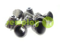 Tip "bell point" plastiс black nickel 10 mm* 10 mm, cord d= 4 mm, 10 pcs sku 896