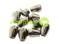 Tip "bell" plastiс black nickel 13 mm* 11 mm, cord d= 5 mm, 10 pcs