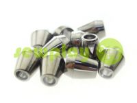 Tip "bell" plastiс black nickel 13 mm* 11 mm, cord d= 5 mm, 10 pcs sku 899