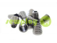 Tip "bell tree" plastiс black nickel 14 mm* 11 mm, cord d= 5 mm, 10 pcs sku 901