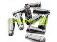 Tip "bell tube" plastiс black nickel 19 mm* 11 mm, cord d= 4 mm, 10 pcs sku 903