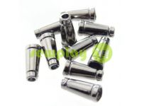 Tip "bell tube" plastiс black nickel 19 mm* 11 mm, cord d= 4 mm, 10 pcs