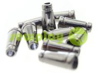 Tip "bell tube" plastiс black nickel 19 mm* 11 mm, cord d= 4 mm, 10 pcs sku 903