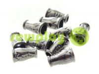 Tip "bell ap" plastiс black nickel 14 mm* 9 mm, cord d= 4 mm, 10 pcs sku 905