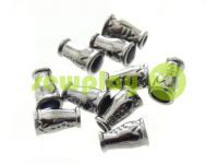 Tip "bell ap" plastiс black nickel 14 mm* 9 mm, cord d= 4 mm, 10 pcs