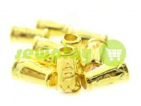 Tip "bell ap" plastiс gold 14 mm* 9 mm, cord d= 4 mm, 10 pcs sku 906