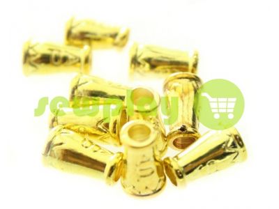 Tip "bell ap" plastiс gold 14 mm* 9 mm, cord d= 4 mm, 10 pcs sku 906