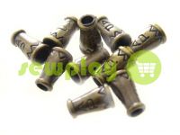 Tip "bell ap" plastiс antique 14 mm* 9 mm, cord d= 4 mm, 10 pcs