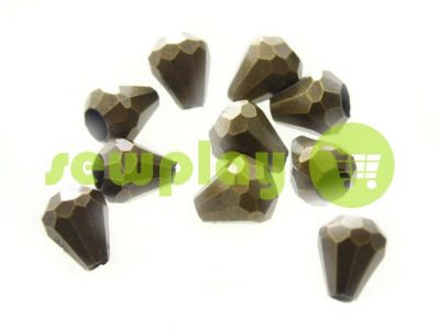 Tip "Drop" plastiс antique 11 mm* 9 mm, cord d= 3 mm, 10 pcs sku 911