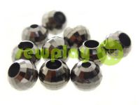 Tip "Disco" plastiс black nickel 10 mm* 10 mm, cord d= 3 mm, 10 pcs