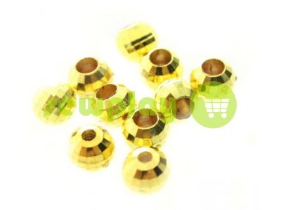 Tip "Disco" plastiс gold 10 mm* 10 mm, cord d= 3 mm, 10 pcs sku 915