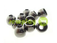 Tip "Circle" plastiс black nickel 8 mm* 8 mm, cord d= 3 mm, 10 pcs