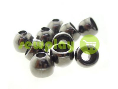 Tip "Circle" plastiс black nickel 8 mm* 8 mm, cord d= 3 mm, 10 pcs sku 919