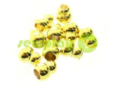 Tip "Snowman" plastiс gold 12 mm* 10 mm, cord d= 4 mm, 10 pcs sku 924