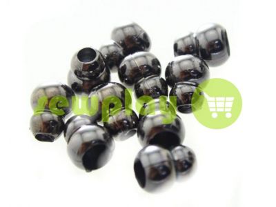 Tip "Snowman" plastiс black nickel 12 mm* 10 mm, cord d= 4 mm, 10 pcs sku 925