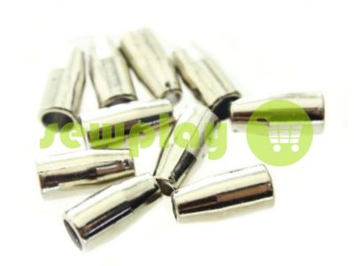 Tip "bell small" plastiс nickel 13 mm* 6 mm, cord d= 3 mm, 10 pcs sku 926