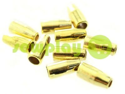 Tip "bell small" plastiс gold 13 mm* 6 mm, cord d= 3 mm, 10 pcs sku 928