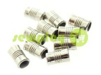 Tip fluted "Barrel" plastiс nickel, 7 mm* 12 mm, cord d= 4 mm, 10 pcs