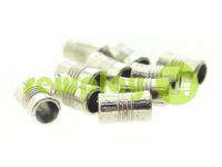 Tip fluted "Barrel" plastiс nickel, 7 mm* 12 mm, cord d= 4 mm, 10 pcs sku 934