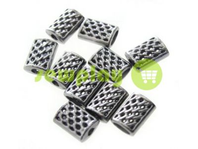 Tip fluted "basket" plastiс black nickel, 11 mm* 14 mm, cord d= 5 mm, 10 pcs sku 937