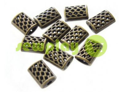 Tip fluted "basket" plastiс antique, 11 mm* 14 mm, cord d= 4 mm, 10 pcs sku 939