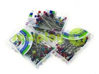 Set tailor pins with colored ears in box 80 pcs