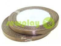 Satin Tape 7mm, color dark brown, length 25 m