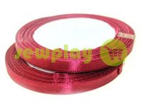 Satin Tape 7mm, color bordo, length 25 m