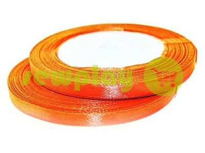 Satin Tape 7mm, color orangered, length 25 m