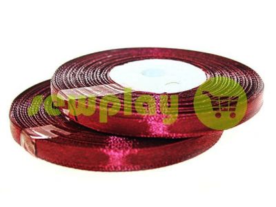 Satin Tape 7mm, color bordo, length 33 m