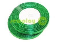 Satin Tape 7mm, color green, length 33 m