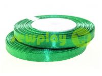 Satin Tape 7mm, color green, length 33 m