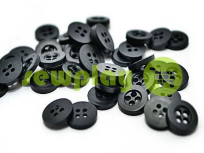 Button plastic four-shock, color black, packing 25 pcs sku 2378