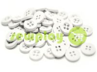 Button plastic four-shock, color white, packing 25 pcs sku 2379